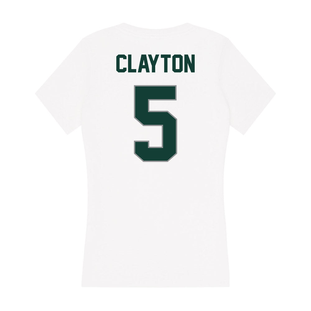 Michigan State - NCAA Women's Volleyball : Ky Clayton - Women's V-Neck T-Shirt-1