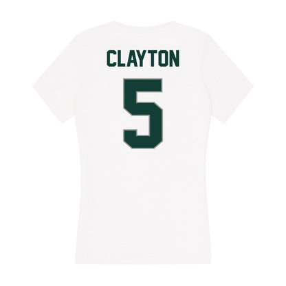 Michigan State - NCAA Women's Volleyball : Ky Clayton - Women's V-Neck T-Shirt-1