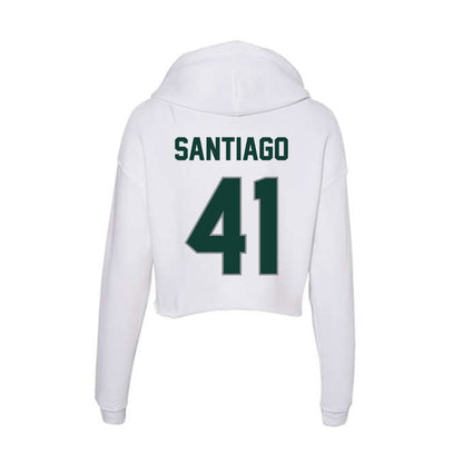 Michigan State - NCAA Football : David Santiago - Women's Crop Fleece Hoodie-1