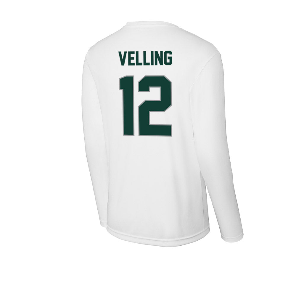 Michigan State - NCAA Football : Jack Velling - Activewear Long Sleeve T-Shirt-1