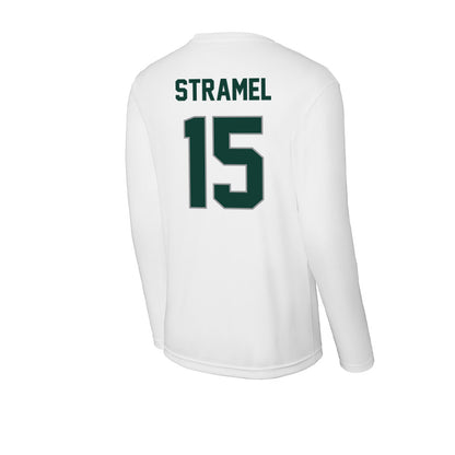 Michigan State - NCAA Men's Ice Hockey : Charlie Stramel - Activewear Long Sleeve T-Shirt-1