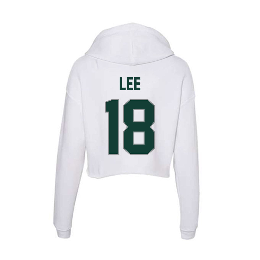 Michigan State - NCAA Men's Ice Hockey : Ryker Lee - Women's Crop Fleece Hoodie-1