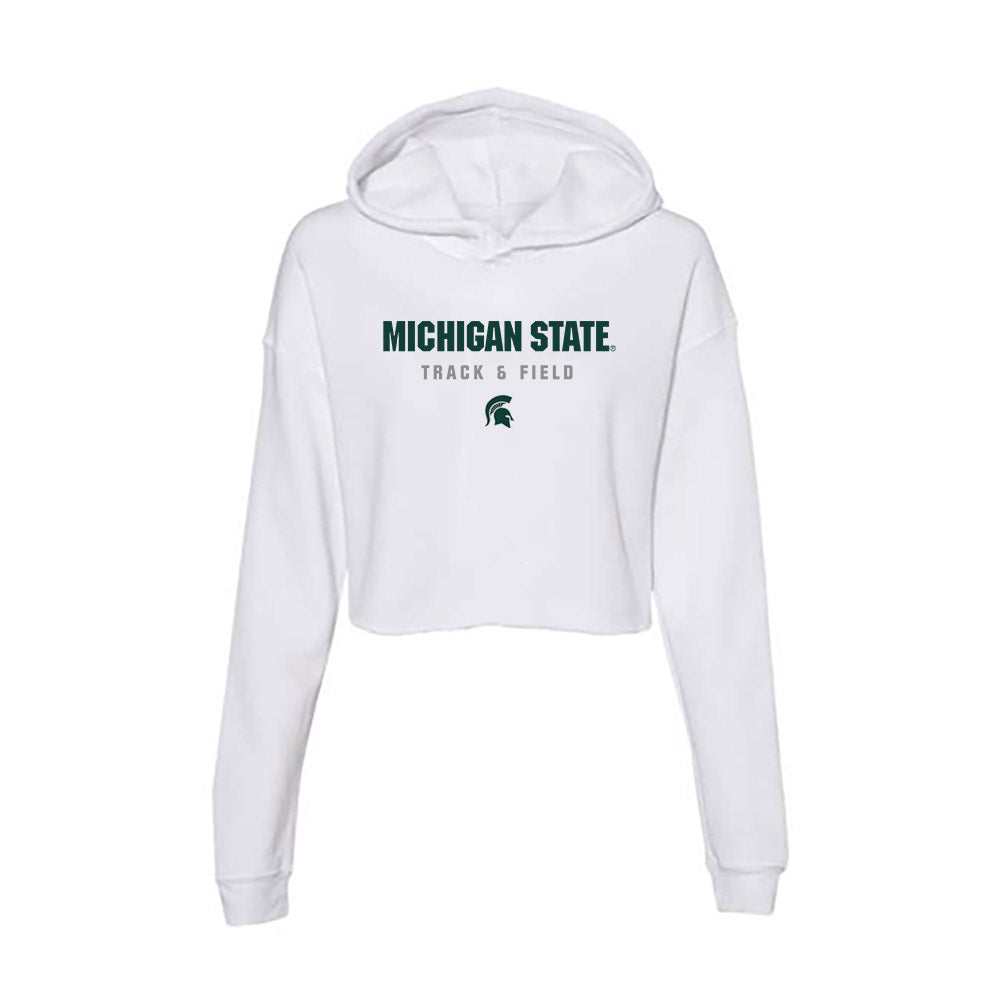 Michigan State - NCAA Women's Track & Field : Savannah Breitwiser - Women's Crop Fleece Hoodie-0