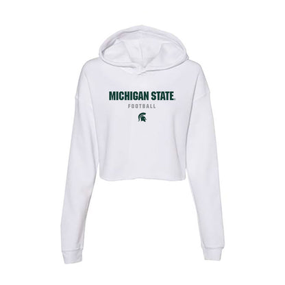 Michigan State - NCAA Football : Stone Chaney - Women's Crop Fleece Hoodie-0