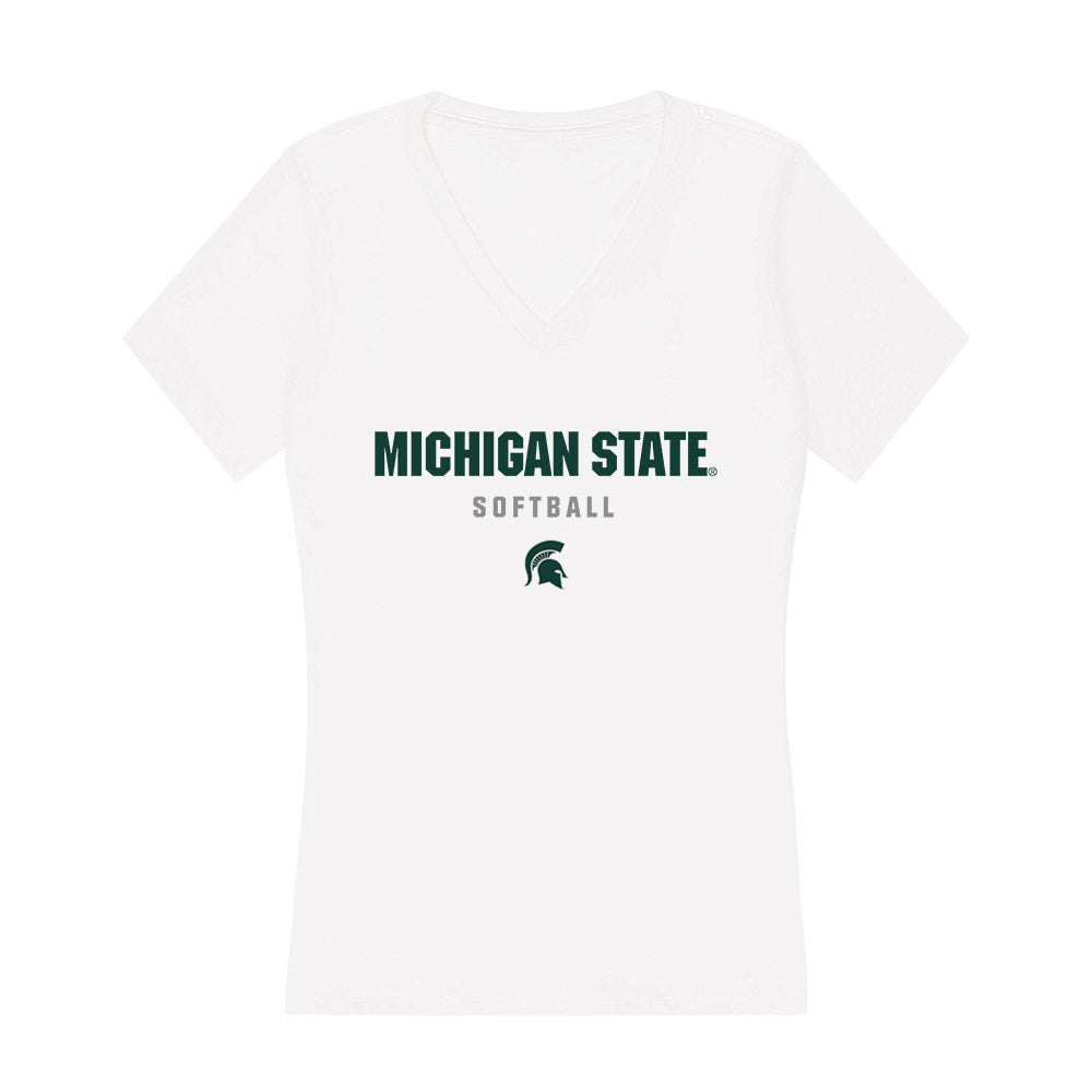 Michigan State - NCAA Softball : Sophie Holverstott - Women's V-Neck T-Shirt-0