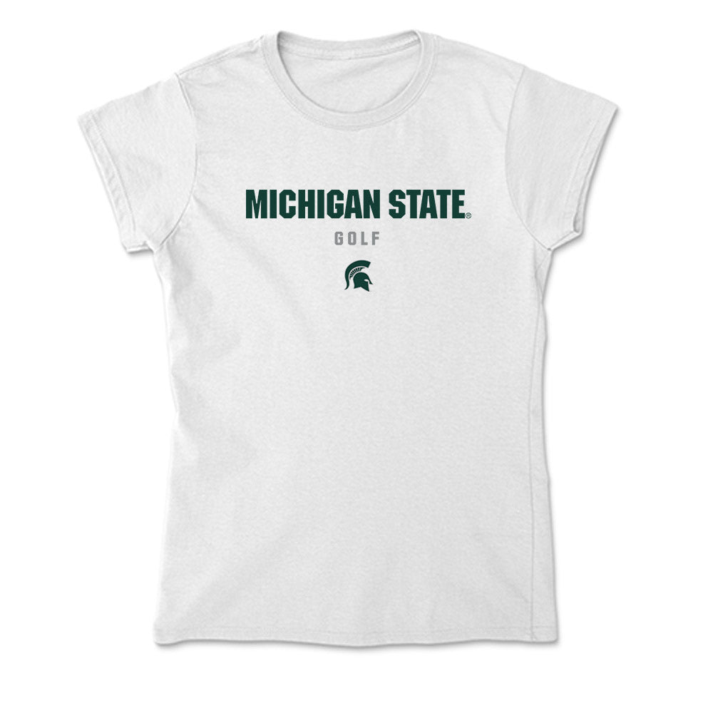 Michigan State - NCAA Men's Golf : August Meekhof - Soft Style Women’s T-Shirt-0