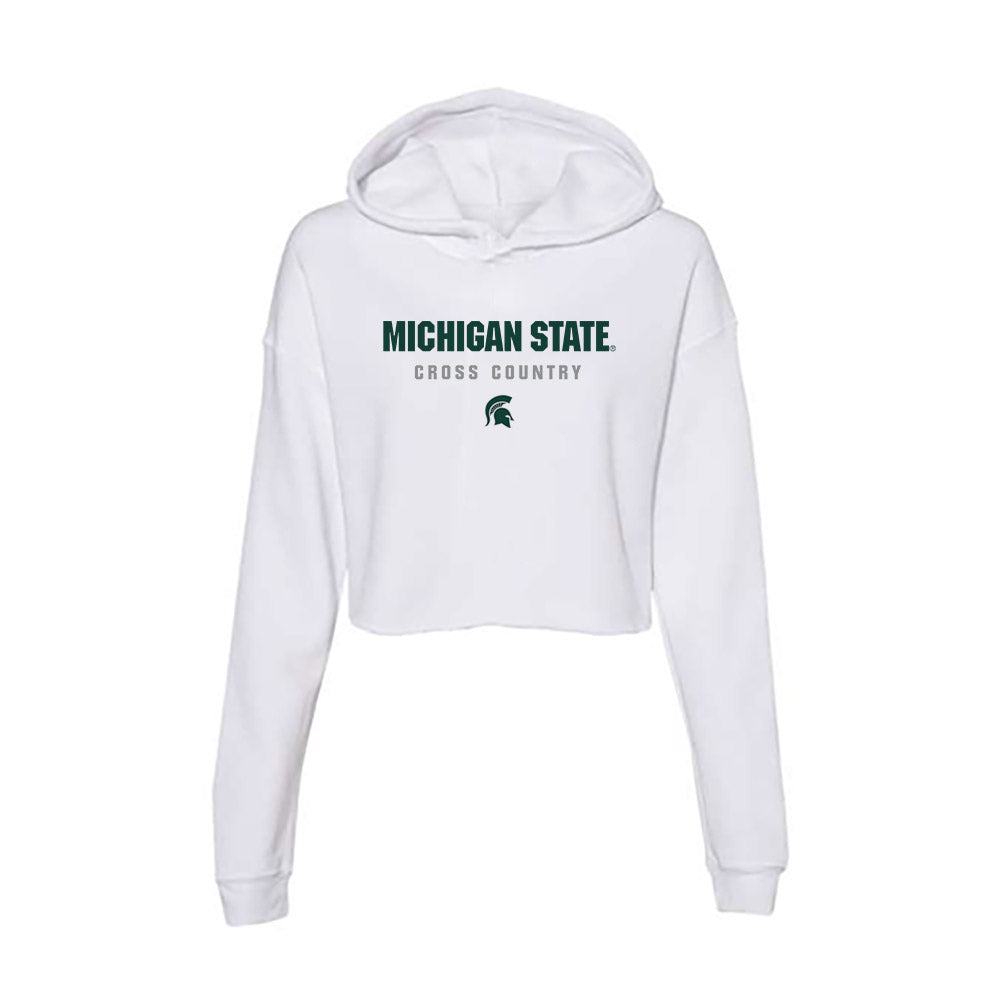 Michigan State - NCAA Women's Cross Country : Hannah DeRoeck - Women's Crop Fleece Hoodie-0