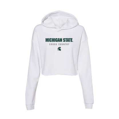 Michigan State - NCAA Women's Cross Country : Hannah DeRoeck - Women's Crop Fleece Hoodie-0