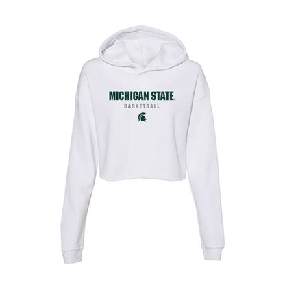 Michigan State - NCAA Women's Basketball : Marah Dykstra - Women's Crop Fleece Hoodie-0