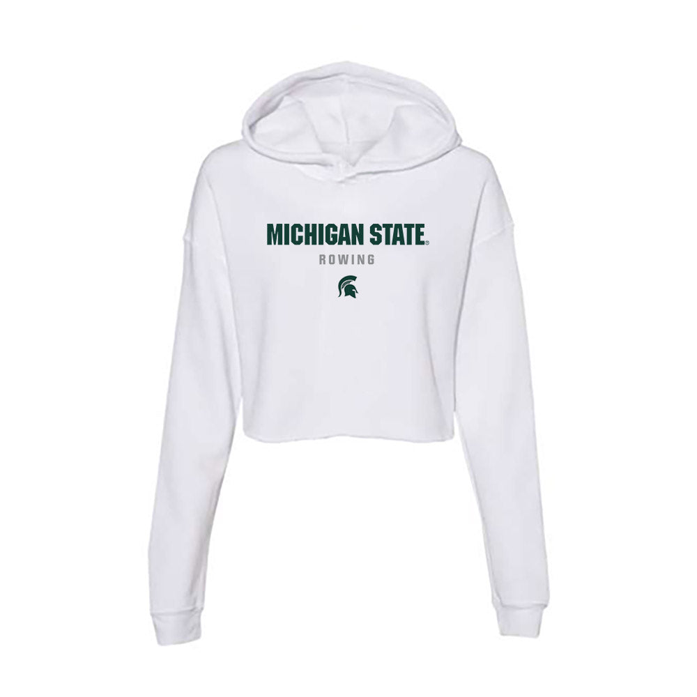 Michigan State - NCAA Women's Rowing : Ava Getzloff - Women's Crop Fleece Hoodie-0