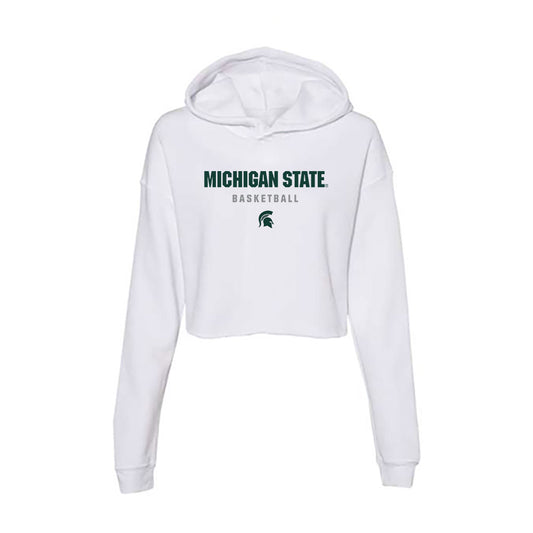 Michigan State - NCAA Men's Basketball : Jordan Scott - Women's Crop Fleece Hoodie-0