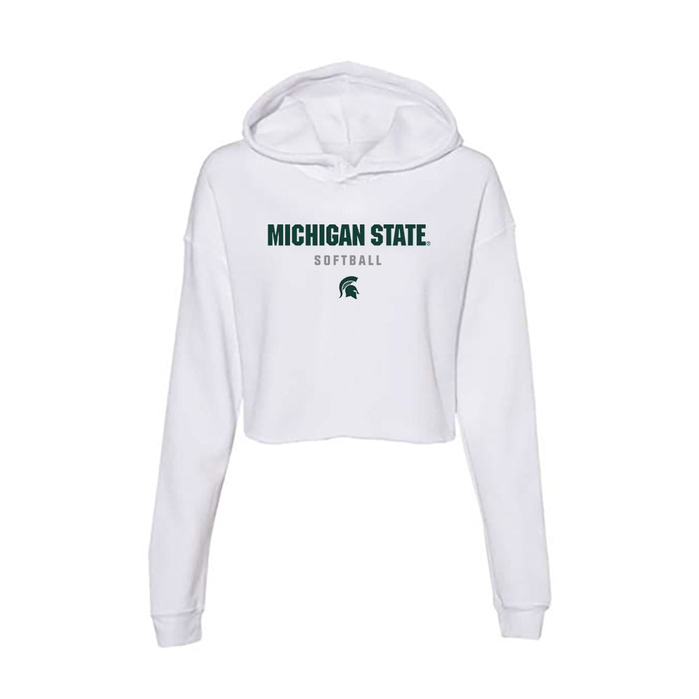 Michigan State - NCAA Softball : Sophie Holverstott - Women's Crop Fleece Hoodie-0