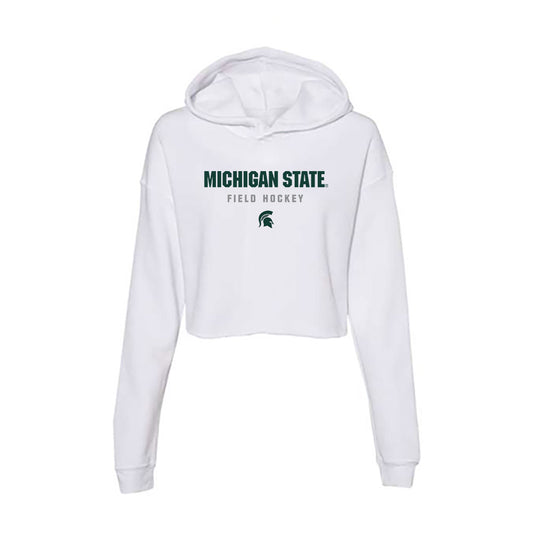 Michigan State - NCAA Women's Field Hockey : Nina Angeli - Women's Crop Fleece Hoodie-0