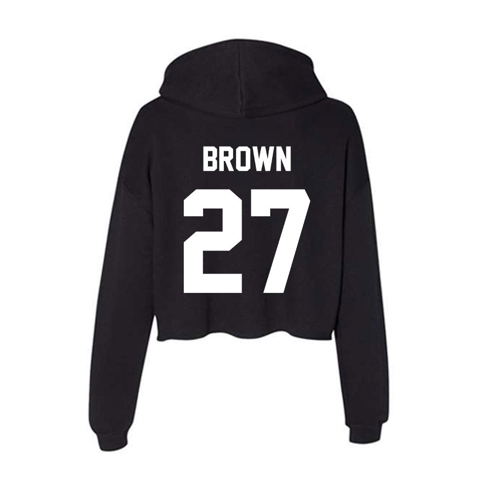 Rutgers - NCAA Football : Samuel Brown - Women's Crop Fleece Hoodie-1