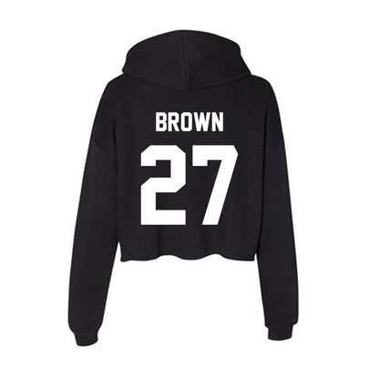 Rutgers - NCAA Football : Samuel Brown - Women's Crop Fleece Hoodie-1
