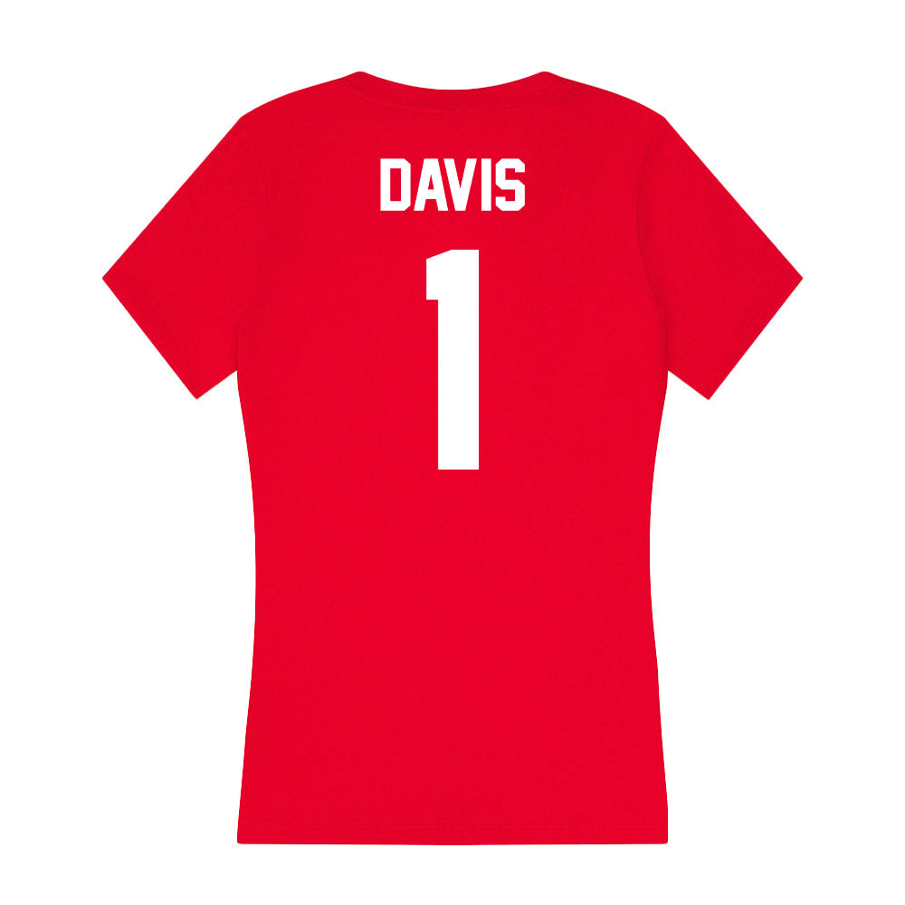 Rutgers - NCAA Men's Basketball : JaMichael Davis - Women's V-Neck T-Shirt-1