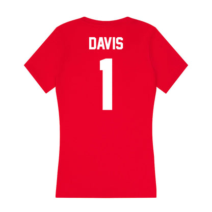 Rutgers - NCAA Men's Basketball : JaMichael Davis - Women's V-Neck T-Shirt-1