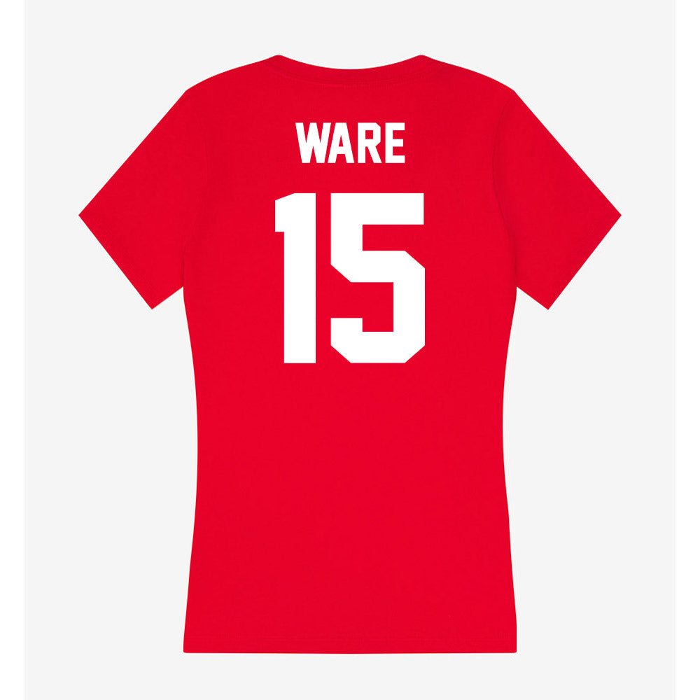 Rutgers - NCAA Men's Basketball : Gevonte Ware - Women's V-Neck T-Shirt-1