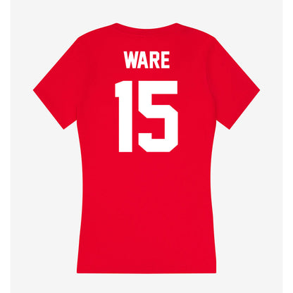 Rutgers - NCAA Men's Basketball : Gevonte Ware - Women's V-Neck T-Shirt-1