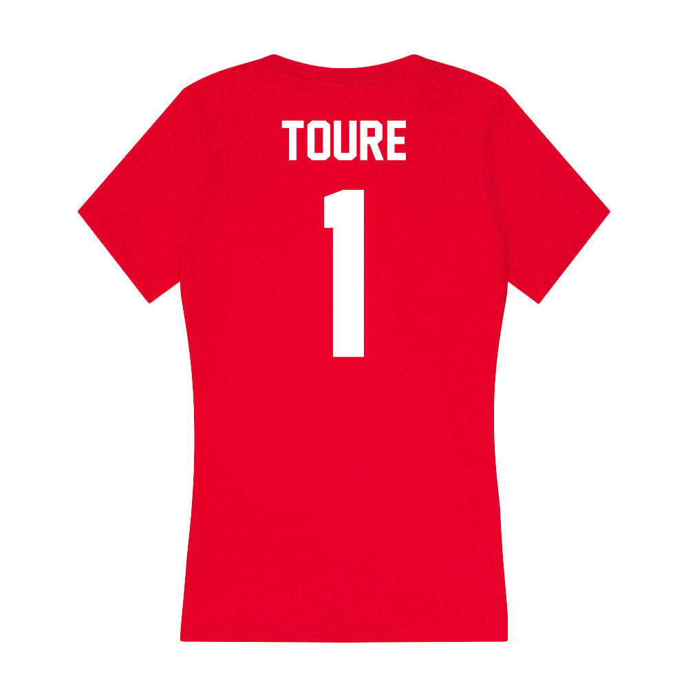 Rutgers - NCAA Football : FamH Toure - Women's V-Neck T-Shirt-1