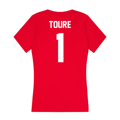 Rutgers - NCAA Football : FamH Toure - Women's V-Neck T-Shirt-1