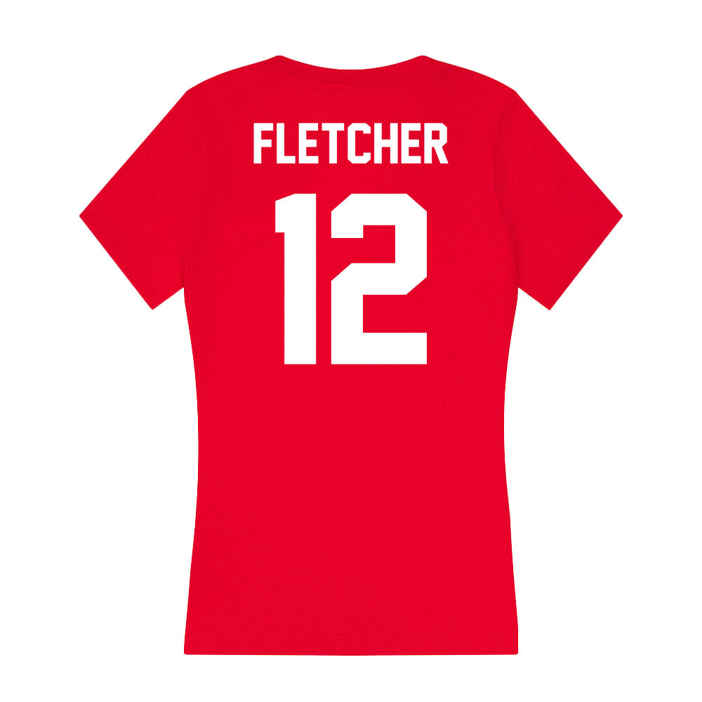 Rutgers - NCAA Football : Kenny Fletcher - Women's V-Neck T-Shirt-1