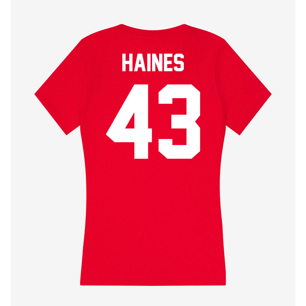 Rutgers - NCAA Baseball : Finn Haines - Women's V-Neck T-Shirt-1
