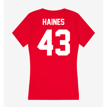 Rutgers - NCAA Baseball : Finn Haines - Women's V-Neck T-Shirt-1