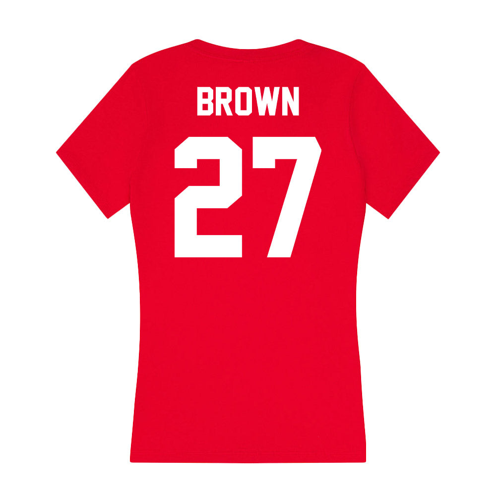 Rutgers - NCAA Football : Samuel Brown - Women's V-Neck T-Shirt-1