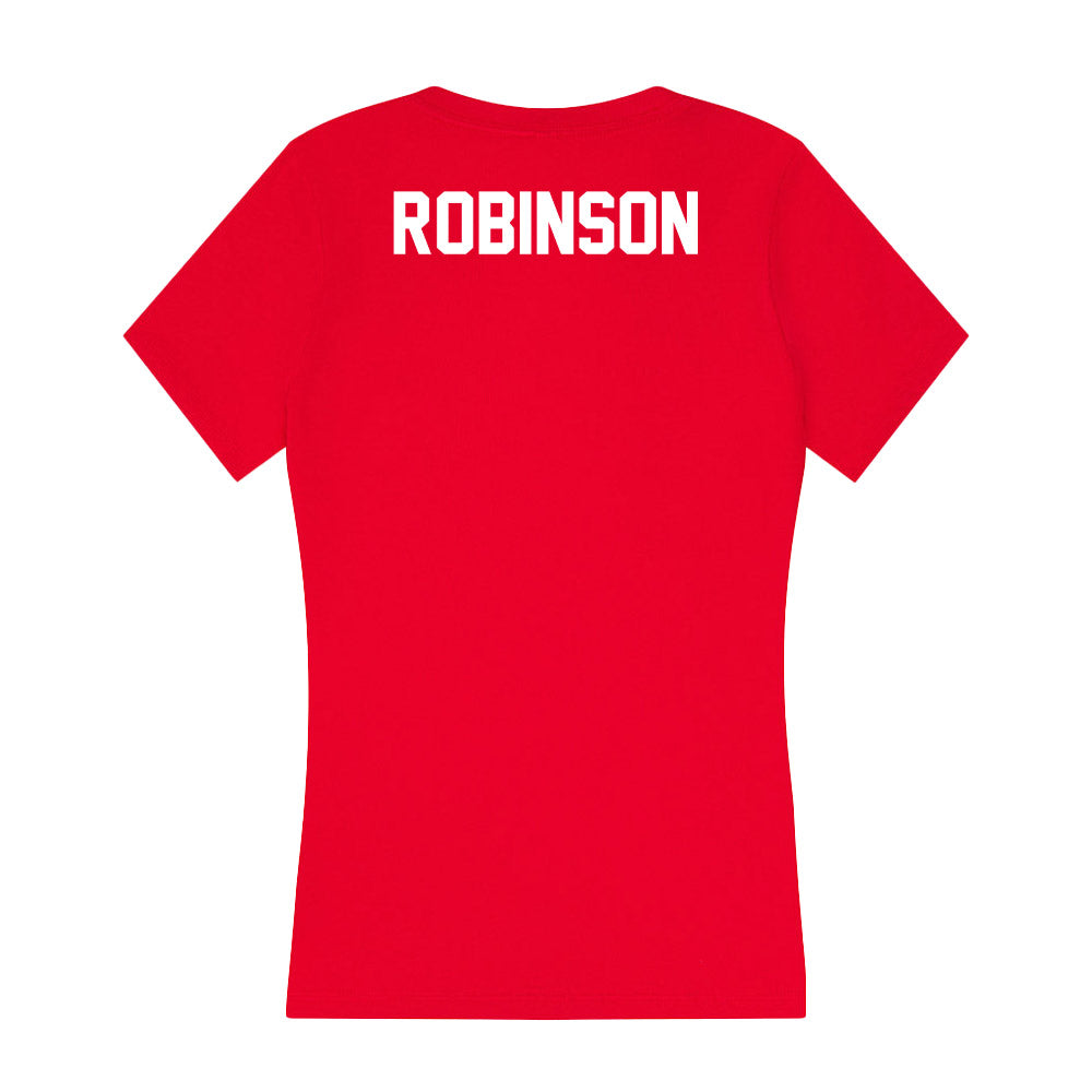 Rutgers - NCAA Men's Track & Field : Sincere Robinson - Women's V-Neck T-Shirt-1