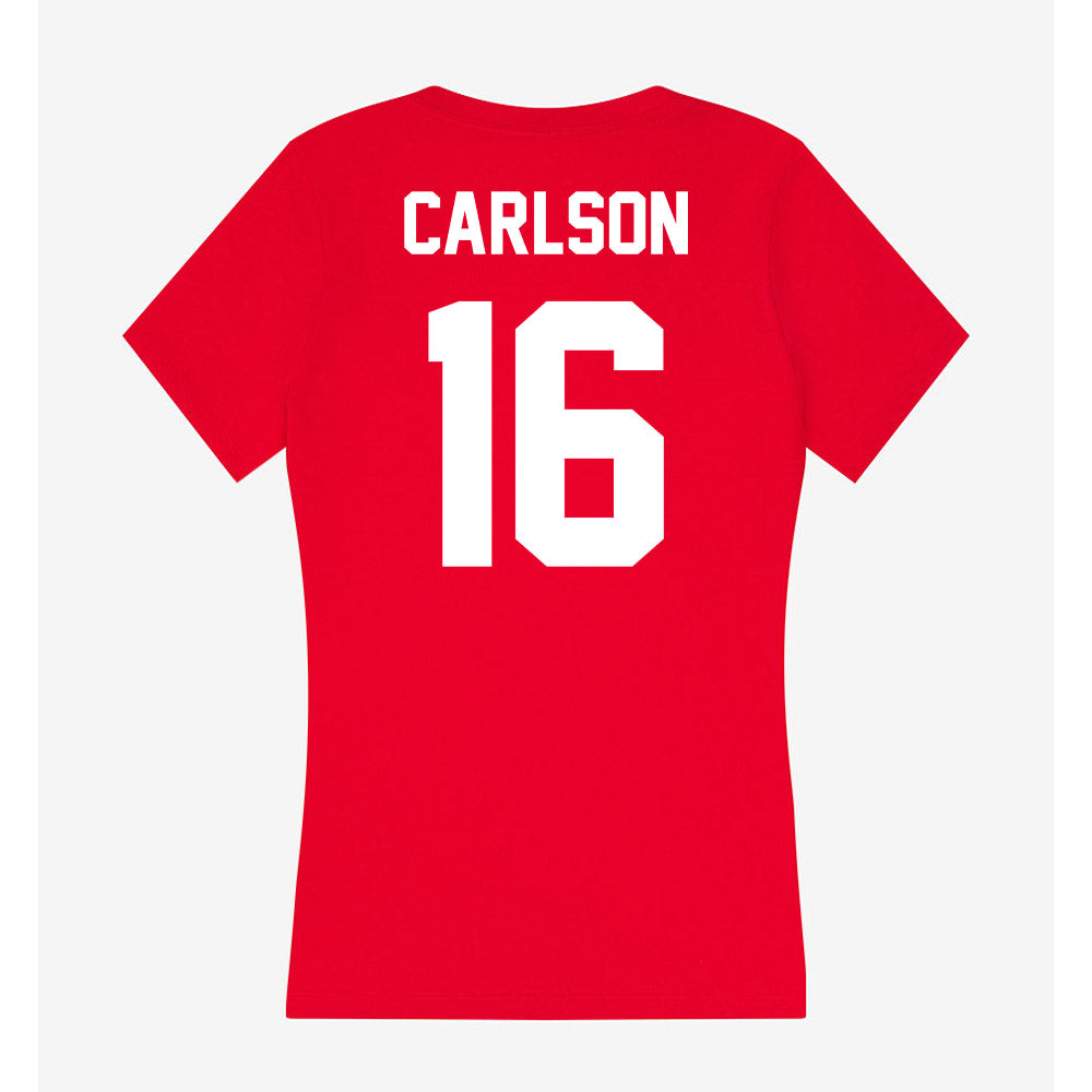 Rutgers - NCAA Men's Soccer : Dylan Carlson - Women's V-Neck T-Shirt-1