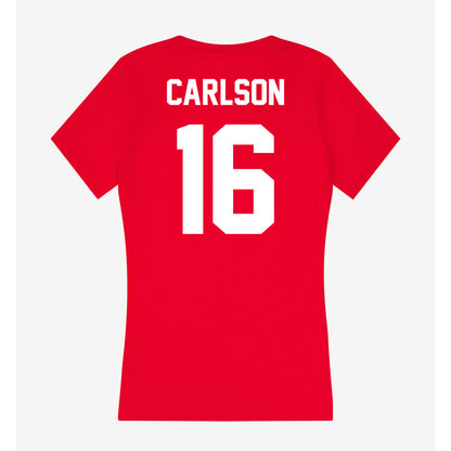 Rutgers - NCAA Men's Soccer : Dylan Carlson - Women's V-Neck T-Shirt-1