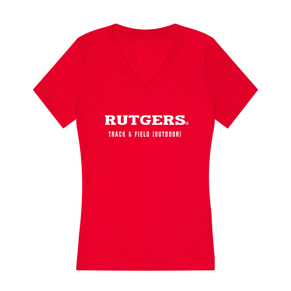 Rutgers - NCAA Men's Track & Field : Sincere Robinson - Women's V-Neck T-Shirt-0