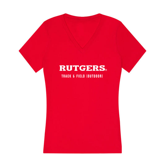 Rutgers - NCAA Men's Track & Field : Sincere Robinson - Women's V-Neck T-Shirt-0