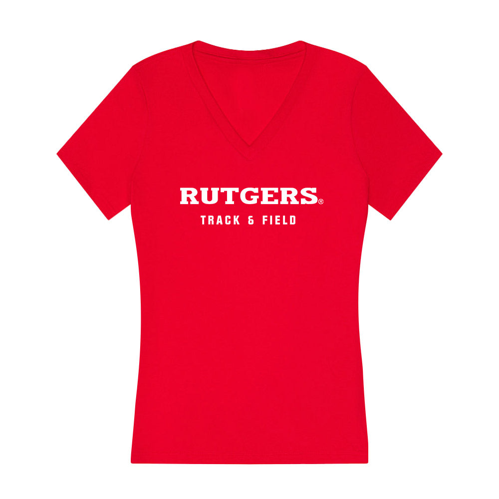 Rutgers - NCAA Men's Track & Field : Avery Atexide - Women's V-Neck T-Shirt-0