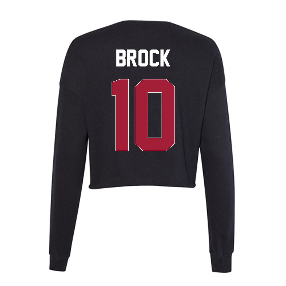 Oklahoma - NCAA Baseball : Brendan Brock - Women's Cropped Crew Fleece-1