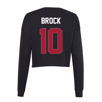 Oklahoma - NCAA Baseball : Brendan Brock - Women's Cropped Crew Fleece-1
