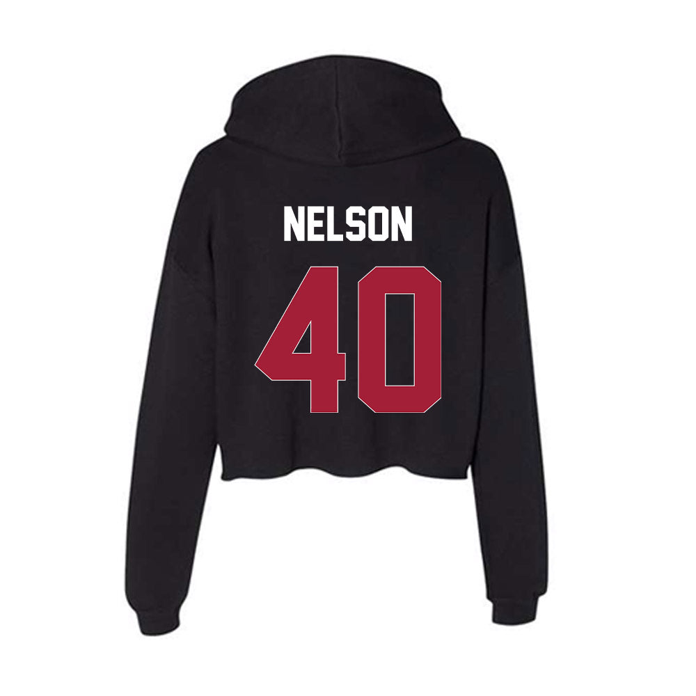 Oklahoma - NCAA Football : Matthew Nelson - Women's Crop Fleece Hoodie-1