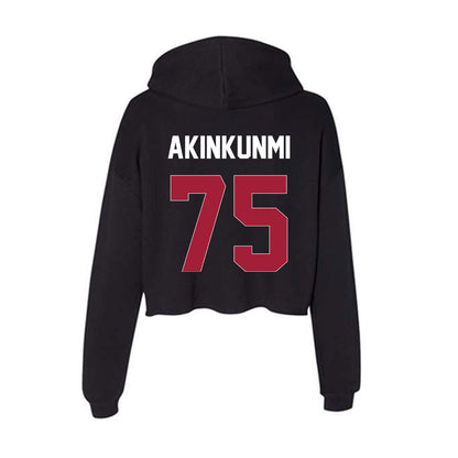 Oklahoma - NCAA Football : Daniel Akinkunmi - Women's Crop Fleece Hoodie-1