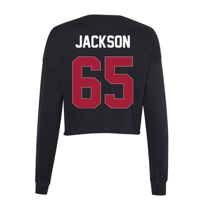 Oklahoma - NCAA Football : Jayden Jackson - Women's Cropped Crew Fleece-1