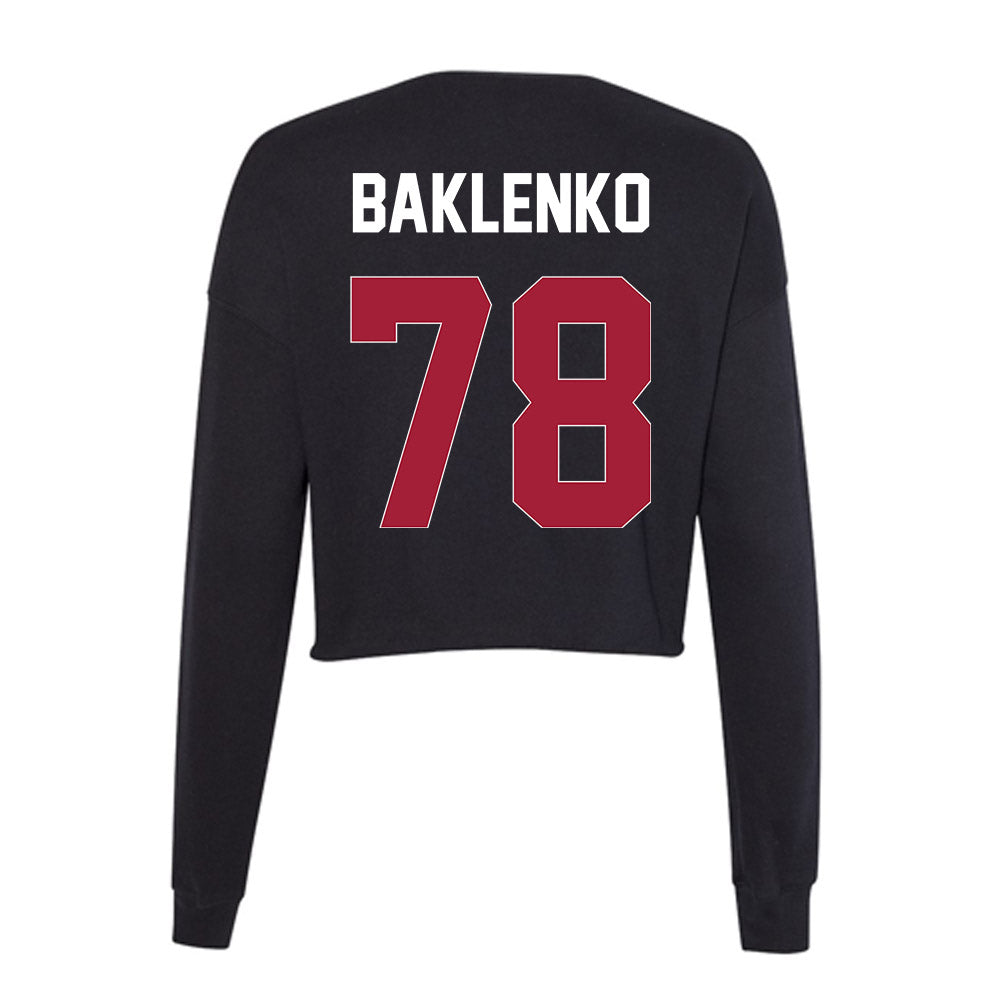 Oklahoma - NCAA Football : Luke Baklenko - Women's Cropped Crew Fleece-1