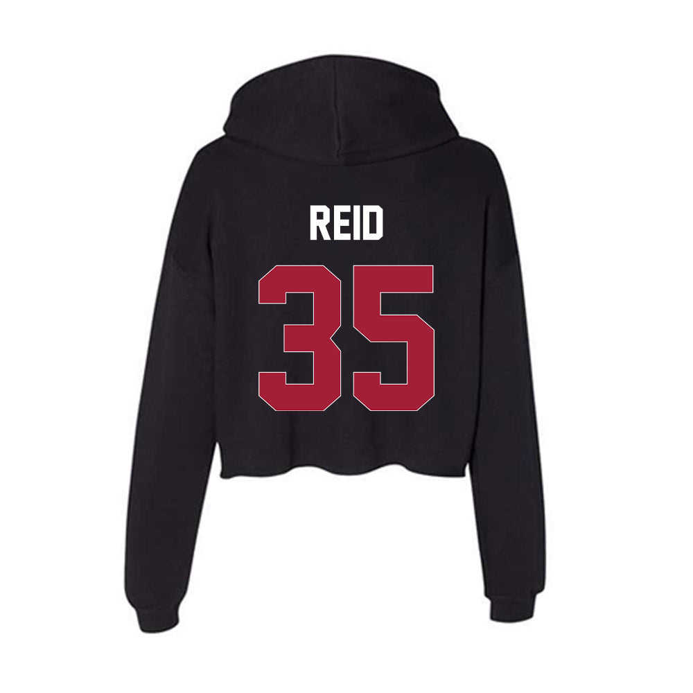 Oklahoma - NCAA Men's Basketball : Derrion Reid - Women's Crop Fleece Hoodie-1
