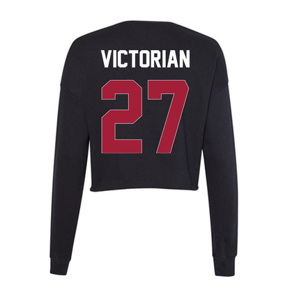 Oklahoma - NCAA Baseball : Landon Victorian - Women's Cropped Crew Fleece-1