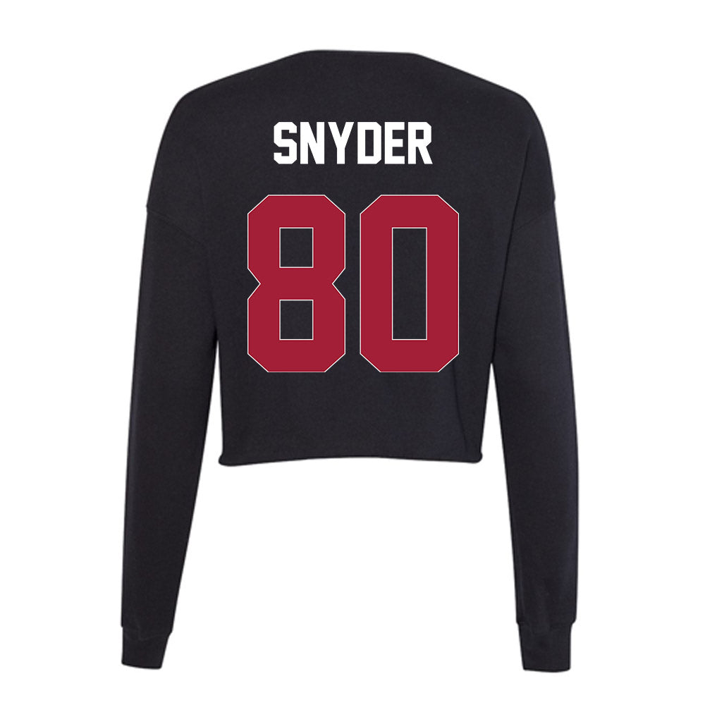 Oklahoma - NCAA Football : Jakeb Snyder - Women's Cropped Crew Fleece-1