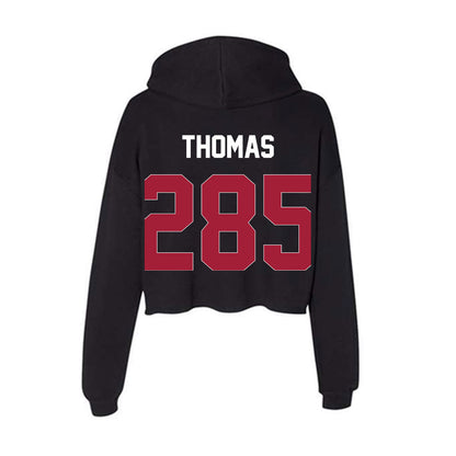 Oklahoma - NCAA Wrestling : Ricky Thomas - Women's Crop Fleece Hoodie-1