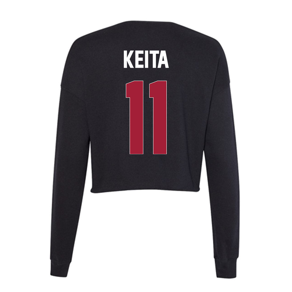 Oklahoma - NCAA Men's Basketball : Yaya Keita - Women's Cropped Crew Fleece-1