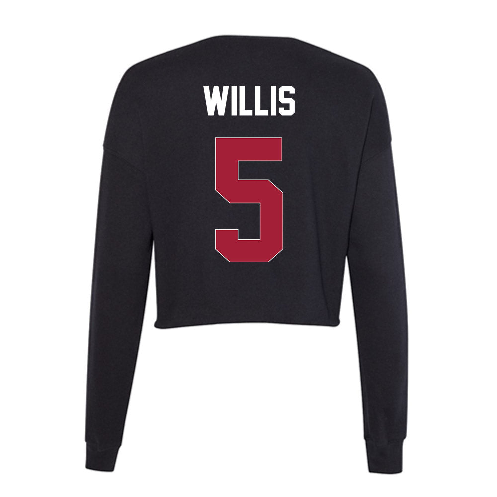 Oklahoma - NCAA Baseball : Dawson Willis - Women's Cropped Crew Fleece-1