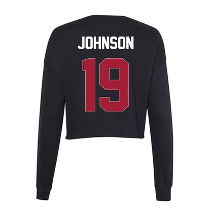 Oklahoma - NCAA Football : Jacobe Johnson - Women's Cropped Crew Fleece-1