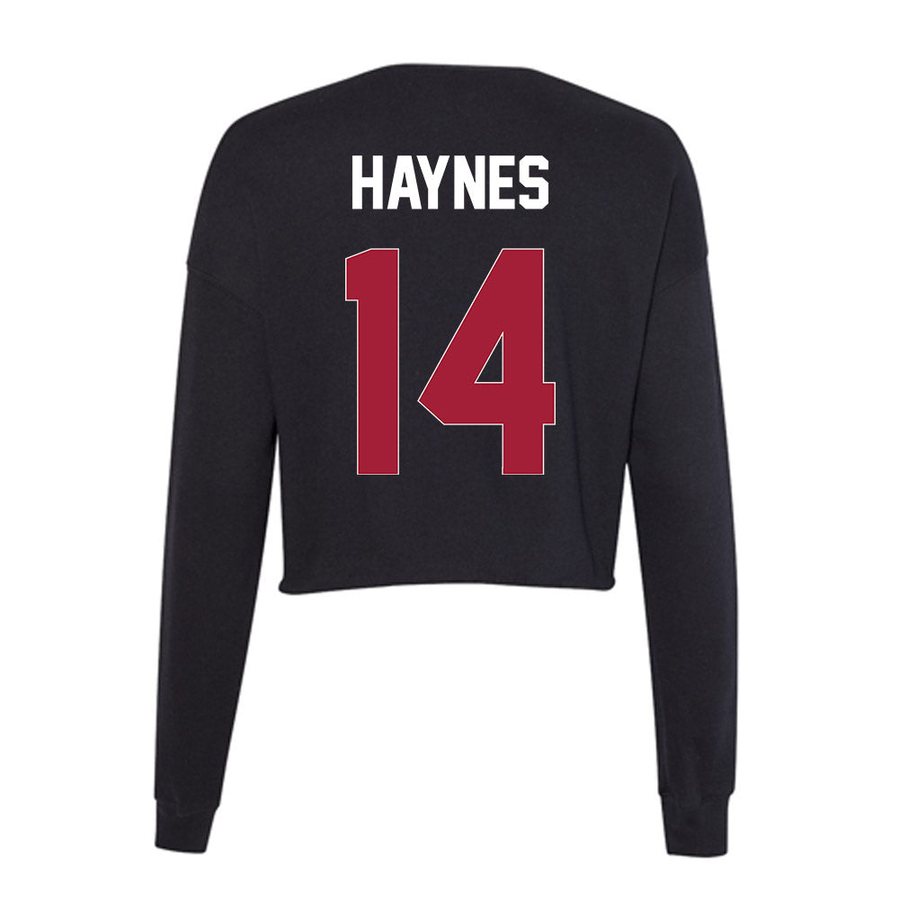 Oklahoma - NCAA Football : Trystan Haynes - Women's Cropped Crew Fleece-1