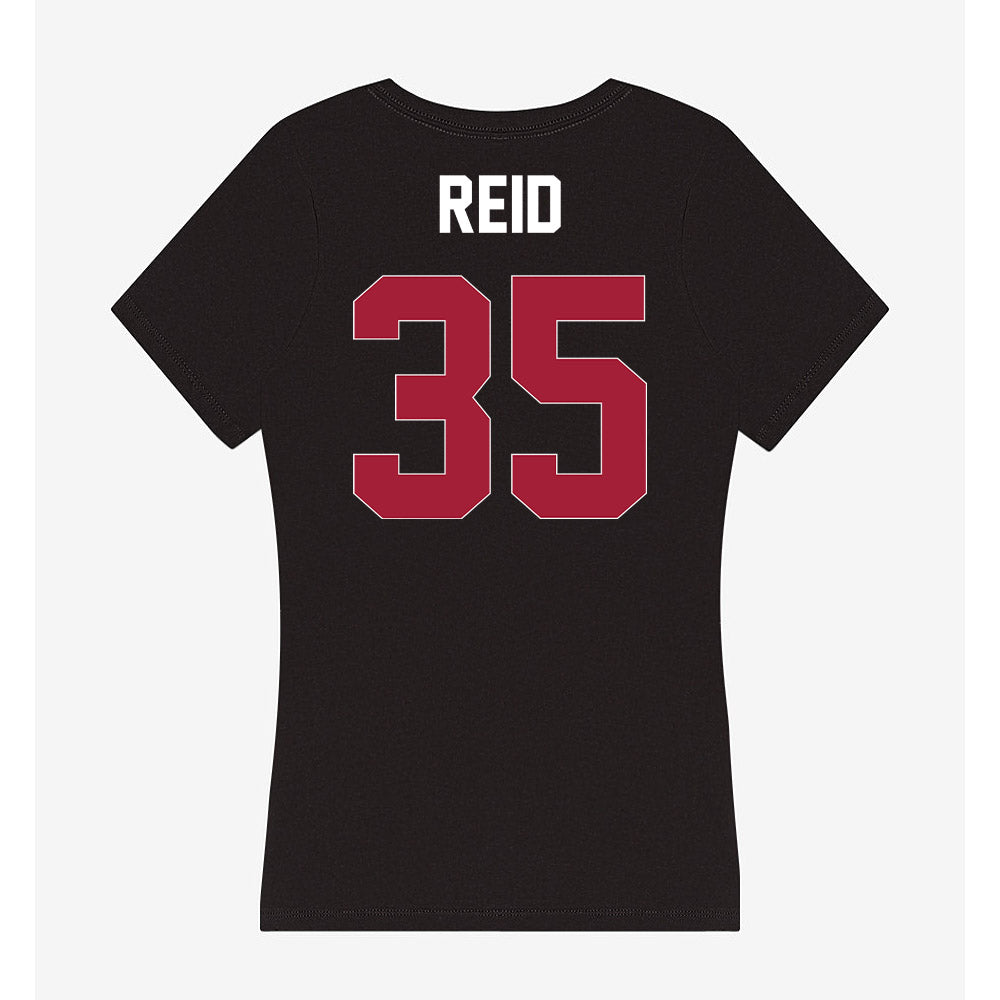 Oklahoma - NCAA Men's Basketball : Derrion Reid - Women's V-Neck T-Shirt-1